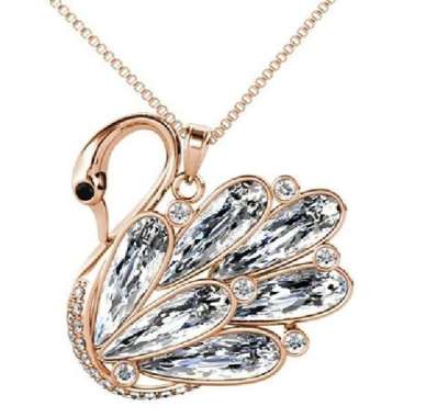 Crystal Swan Brooch - 2 ways brooch Premium Luvea by Her Jewellery - Rose Gold