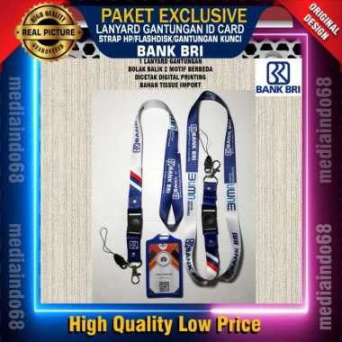 Lanyard Printing Gantungan Id Card BANK BRI (Paket Lengkap)