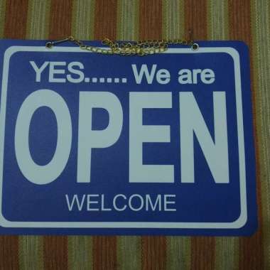 Label Papan Gantung Gantungan Sign Tanda Pintu Open Close Jumbo Besar