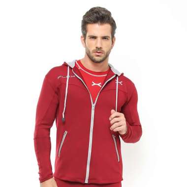 FLEXZONE Sport Hoodie Jacket Gym Running Jogging Sport FJS-002 S Maroon