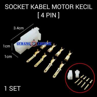 Socket Kabel Motor Socket Skun Scun Connector Cable 4 Pin Kecil