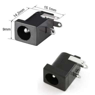 Socket DC Mount PCB Board Female Lubang Jack DC 5.5mm 3 Pin