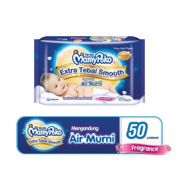 Promo Harga Mamy Poko Baby Wipes Extra Tebal Smooth Fragrance 50 pcs - Blibli