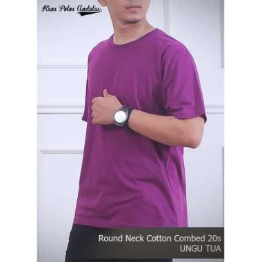 Kaos Polos Cotton Combed 20s Ungu Tua XXXL