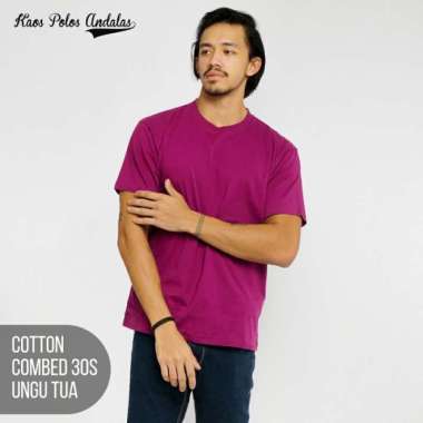 Kaos Polos Cotton Combed 30s ungu Tua S