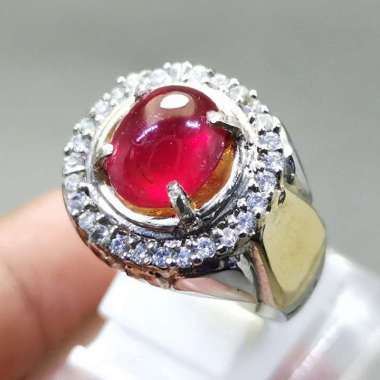 Cincin Permata Ruby Natural Merah Delima Asli Merah