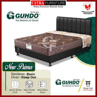 Guhdo Springbed New Prima 160x200x25 - Full set | Gudho Spring bed FULL SET MATRAS Cokelat