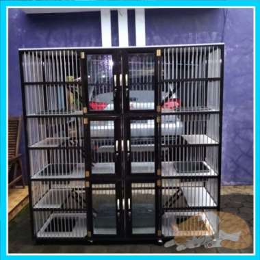 Kandang Kucing Alumunium Pintu 6 Besar Tingkat 3 Jumbo Minimalis