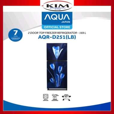 Aqua Japan AQR-D251(LB) Kulkas 2 Pintu [187 L/Lily Blue] Garansi Resmi