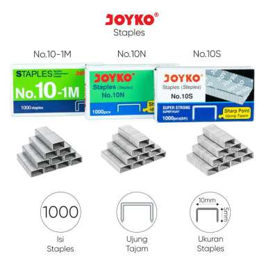 Staples Isi Stapler Refill Stapler Joyko No. 10 1 Box 1000 Pcs No.10S