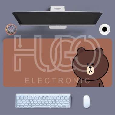 Gaming Keyboard Desk Mat Mouse Pad Cute Line (30cmx80cm) - Brown Coklat ORIGINAL 100 % Multicolor