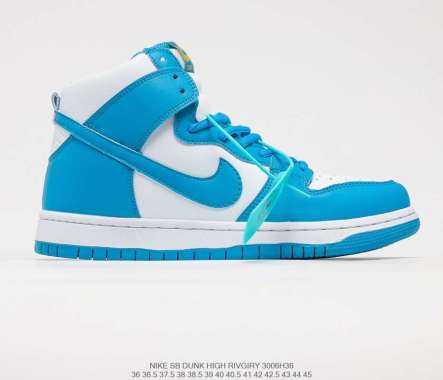 blue and white hightop dunks