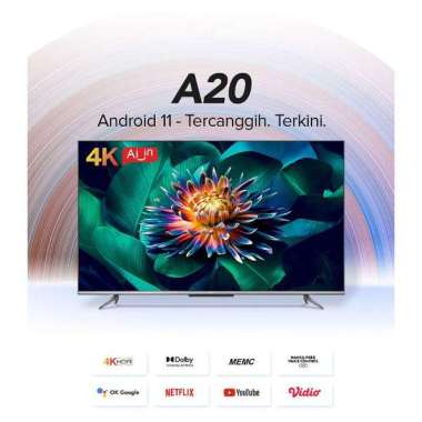 LED TV 43 INCH TCL 43A20 ANDROID 11 SMART TV 4K UHD HDMI HDR WIFI