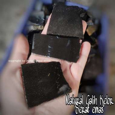 BAHAN ROUGH NATURAL BATU FOSIL GALIH KELOR HITAM BERSERAT