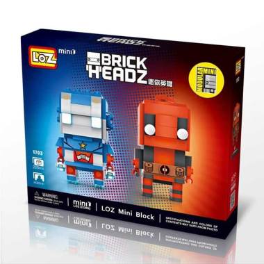 Loz Captain America & Deadpool 2 in 1 Brick Headz Mini Blocks