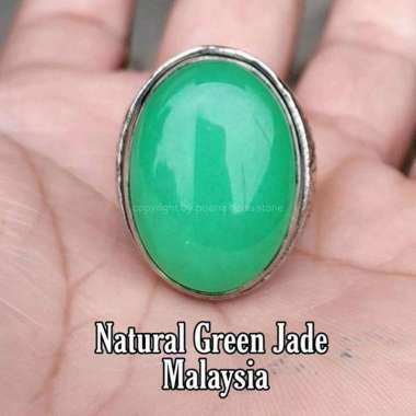 CINCIN BATU AKIK NATURAL GREEN JADE MALAYSIA GIOK BIG SIZE RING 8