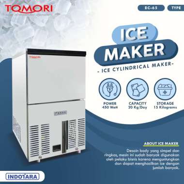 Tomori EC65 Mesin Pembuat Es Silinder 20kg/hari Stainless Steel