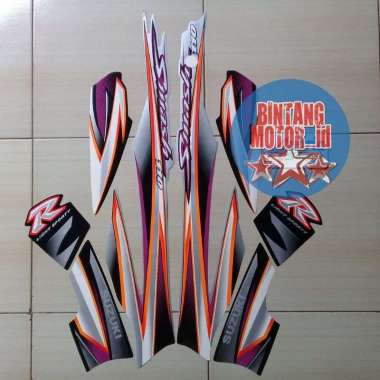 STICKER STRIPPING MOTOR SUZUKI SMASH 110 SR 2005 / STRIPING SMASH LAMA Silver Hitam