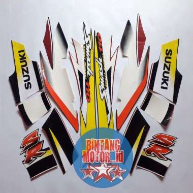 STICKER STRIPPING MOTOR SUZUKI SMASH 110 SR 2005 / STRIPING SMASH LAMA Hitam Merah