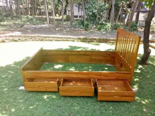 Dipan Divan Sorong 3 Laci / drawer 120x200 cm Kayu Jati - Natural