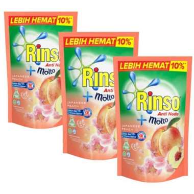 Rinso Anti Noda Liquid Deterjen Cair750 Ml Paket 3 Pc Japanese Peach
