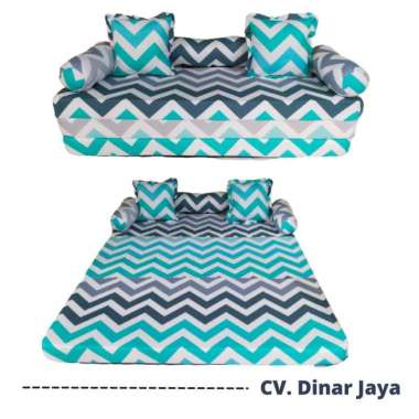 Sofa Bed Busa Royal Foam Kasur Lantai Sofabed Kursi Tamu Minimalis Zigzag Hijau