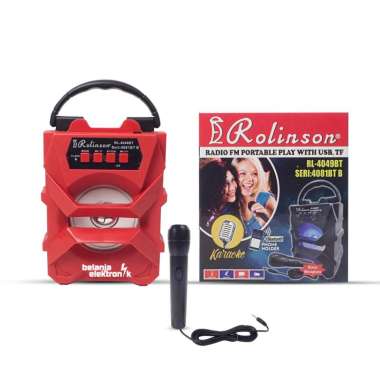 SPEAKER BLUETOOTH PORTABLE MIC KARAOUKE ROLINSON RL-4049BT SERI 4081BT B