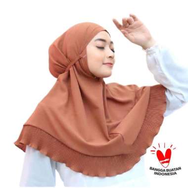JILBAB INSTAN BERGO MARYAM TALI PLISKET REMPEL - MEIZ Hitam