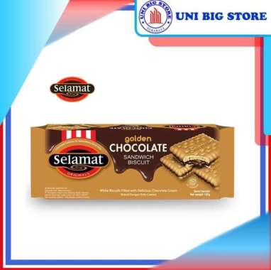 Promo Harga Selamat Sandwich Biscuits Golden Chocolate 102 gr - Blibli