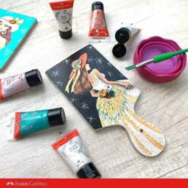 FABER CASTELL ACRYLIC PAINT METALLIC GLITTER CAT AKRILIK METALIK Glitter Gold