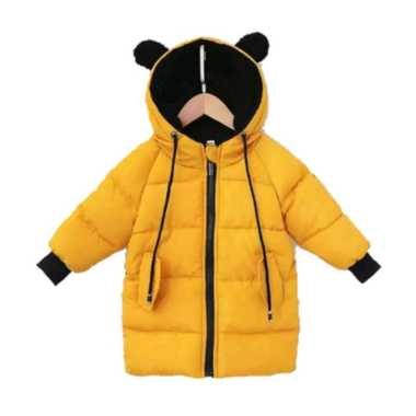 BRAND FASHION- Jaket Anak Winter Musim Dingin Tebal Hangat / Jaket Anak Perempuan 11-12 tahun Kuning