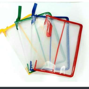 Map Folio Plastik Zipper Bag Jaring - Map Jaring Plastik Zipper Hijau