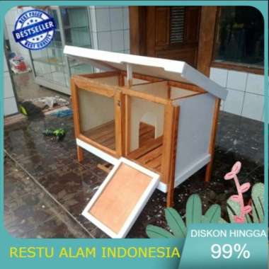 kandang kelinci + tatakan kotoran kayu / kandang kelinci murah BL921