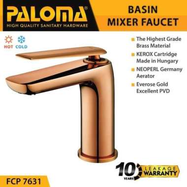 PALOMA FCP 7631 Keran Mix Wastafel Panas Dingin Kran Air EVEROSE GOLD