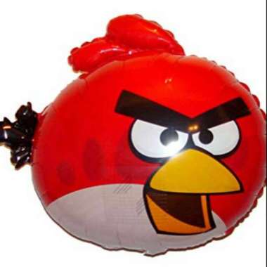 (1pc) Balon plastik sedang Angry Birds merah - Balon karakter Angry Birds