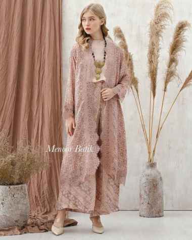 KEBAYA SET VISCOSE SETELAN KEBAYA VISCOSE SEMI SUTERA MEWAH KEBAYA MODERN OUTER LACE SET CELANA Semu