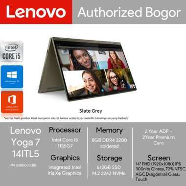 Lenovo Ideapad yoga 7 – 82BH003UID Intel i5-1135G7 8GB DDR4 512GB SSD M.2 14" FHD Touch Win 10 + OHS