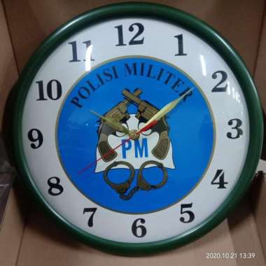 Jam dinding polisi militer gambar borgol|Jam PM |Wall clock|pm borgol
