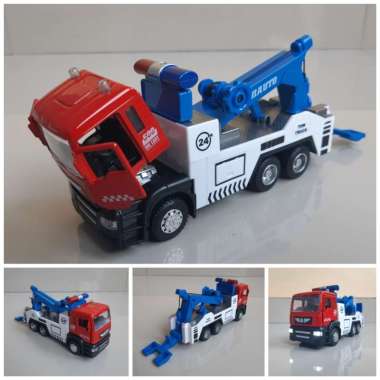 Diecast Truk Derek Alloy - Mainan Miniatur Mobil Truck Towing Crane Hauller Towing