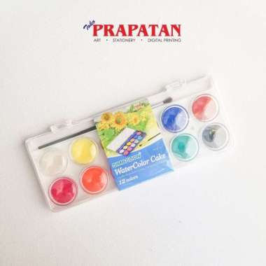 Simbalion Watercolor Cake 12 Warna / Cat Air Simbalion Set Multicolor