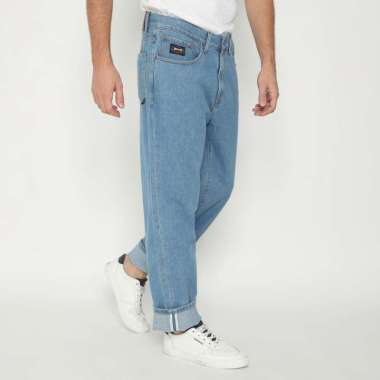 Papperdine 307 Bleach Loose Fit Non Stretch Selvedge Accent Celana Jeans Pria 30 Bleach