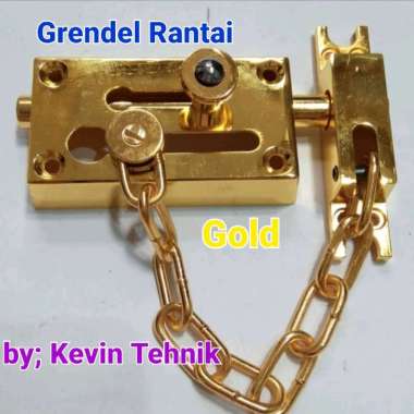 Grendel Rantai, Slot Rantai, Grendel Pintu, Slot Pintu Zync Aloy GOLD