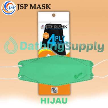 Masker Medis JSP KF94 4 PLY Premium Kemenkes isi 10 Model Convex Korea Hijau