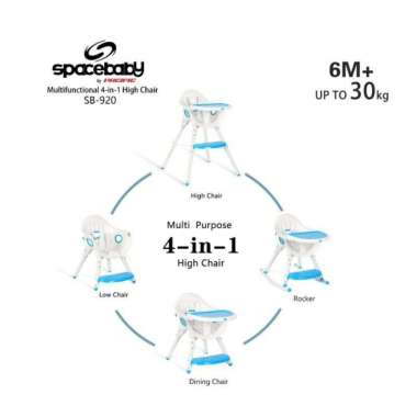 [TERMURAH BAMS ✨] FREE BUBBLEWRAP SpaceBaby SB 920 Rocker Baby Booster High Chair Kursi Makan Bayi S