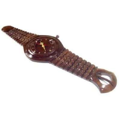 Jam Dinding Model Jam Tangan Ukuran Besar Bahan Kayu Jati Harga Murah