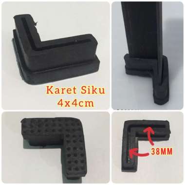 Rubber Karet Kaki Meja Rak Kursi Besi Siku 40x40mm 4x4cm Safety Pelindung Gesekan Lantai