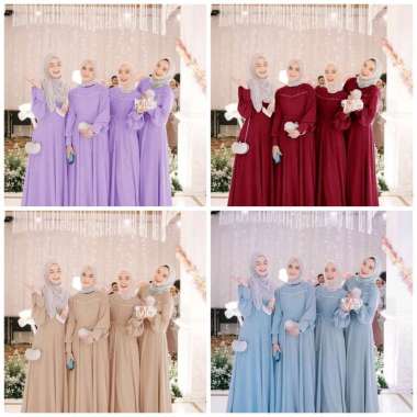 MAXY LUNARA FASHION MUSLIM DRESS GAMIS MOSCREPE baju pesta wanita gaun pesta dress muslim L
