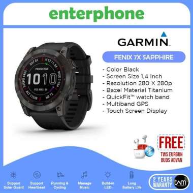 GARMIN FENIX 7X SAPPHIRE SOLAR CARBON TITANIUM RESMI - Sapphire Black Titanium