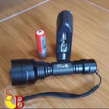 Paket Senter LED Police Q5 C8 Cree 5 mode baterai 18650 Ultrafire red ORIGINAL 100 % Multicolor