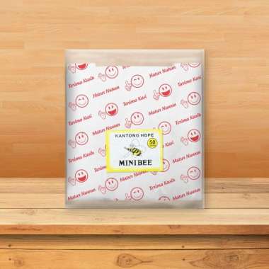 Kantong Plastik Kresek Minibee Smile Putih Susu (Merah) 15 Kecil